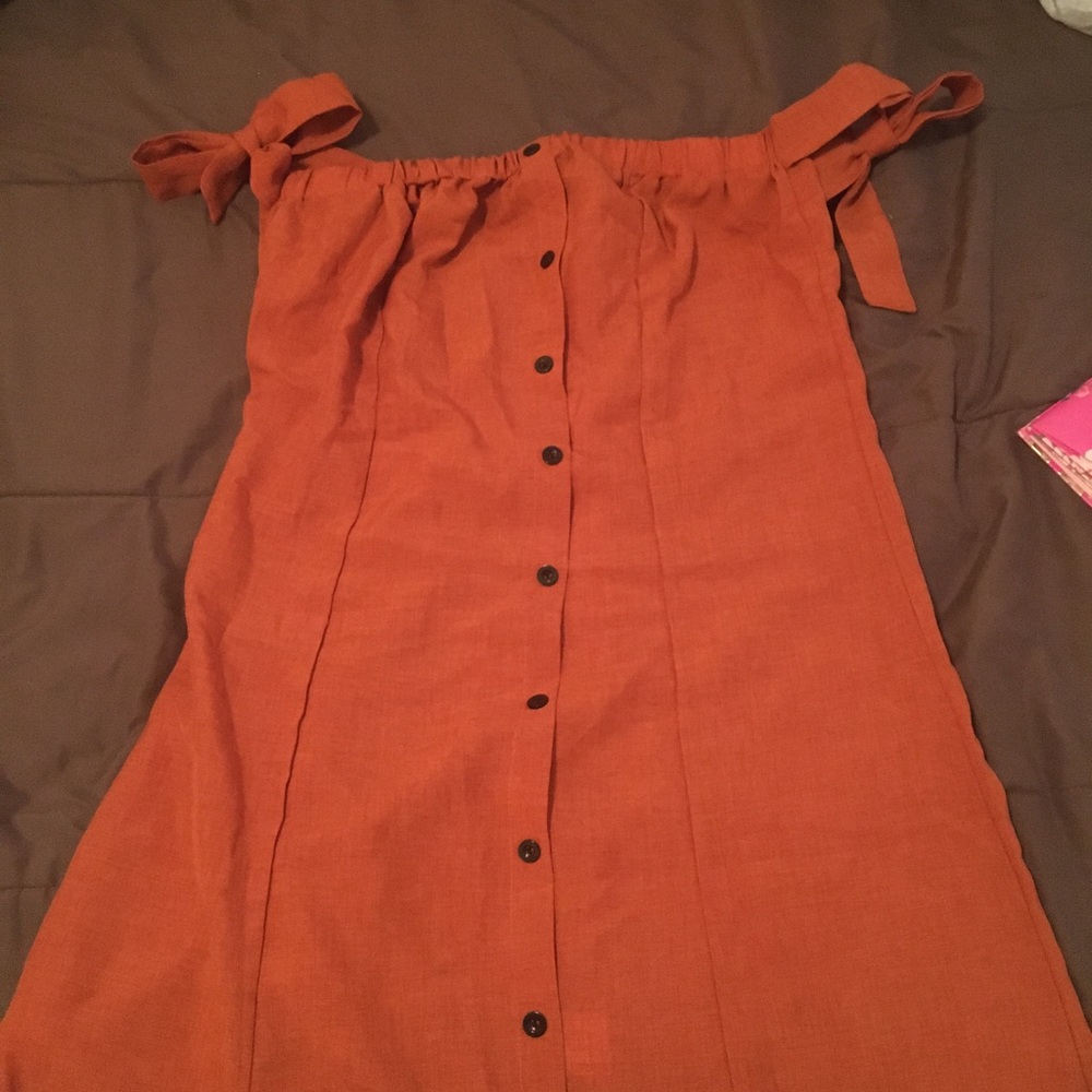 Button through knot detail dress